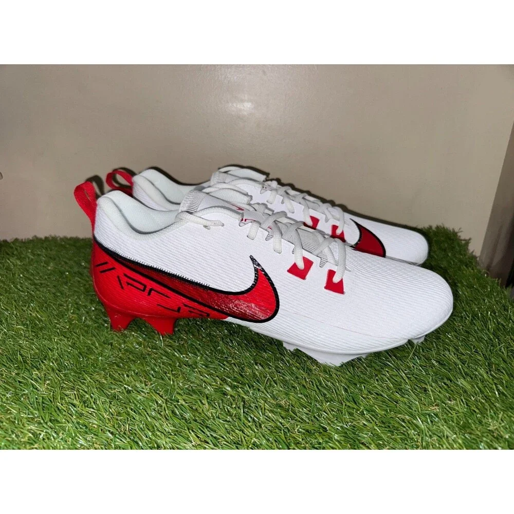Men's 13 Nike Vapor Edge Speed 360 2 TB PE Football Cleats White Red FN7764-111